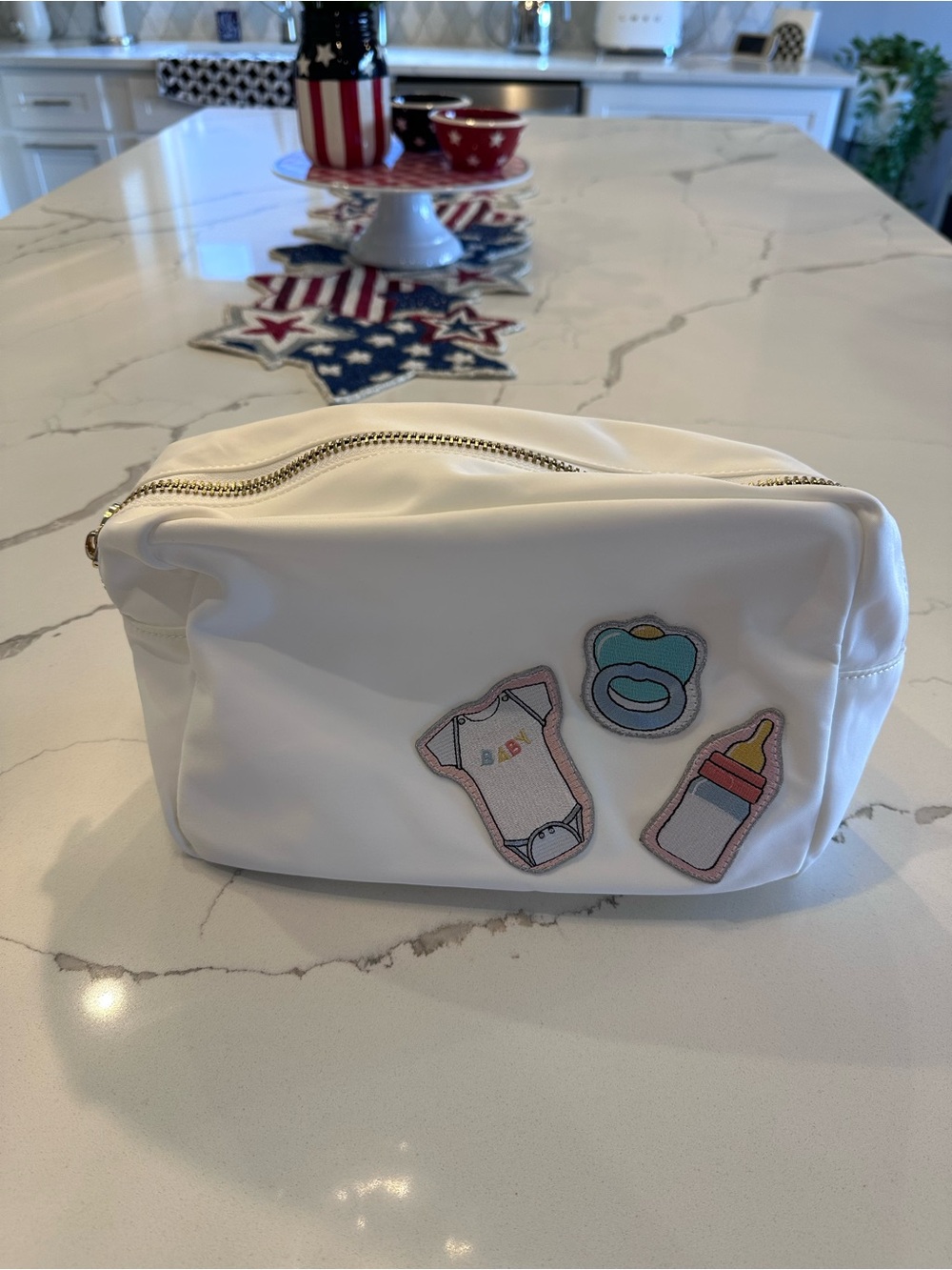 Stoney Clover Lane Large Pouch for Baby/Diaper Bag - White - Gender Neutral